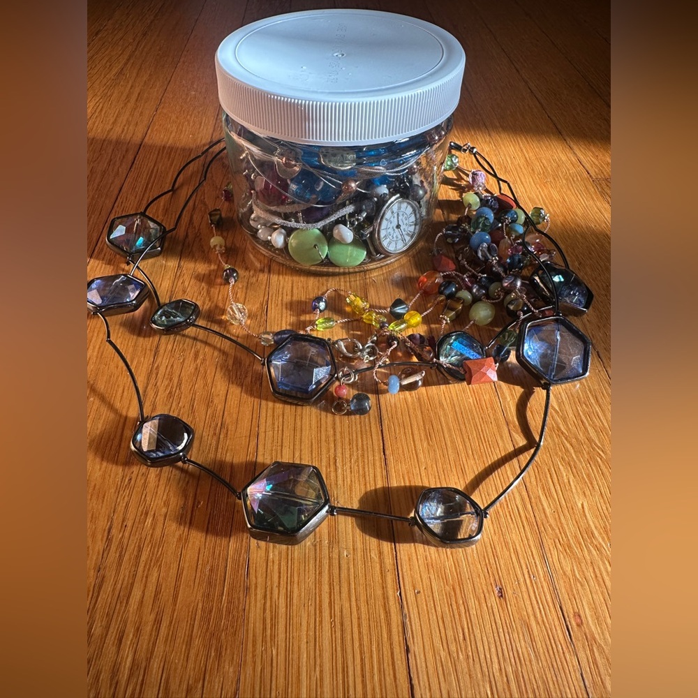 Jewelry Jar with Varied Full Pieces and Parts
